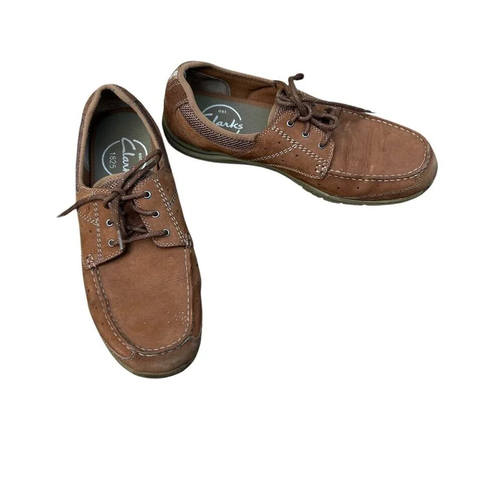 Clarks Men's Brown Armada Suede Boat Shoes Size 12 M